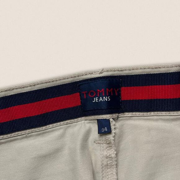 Y2K Khaki Cargo Style Shorts Tommy Hilfiger Size 34 - Picture 5 of 8